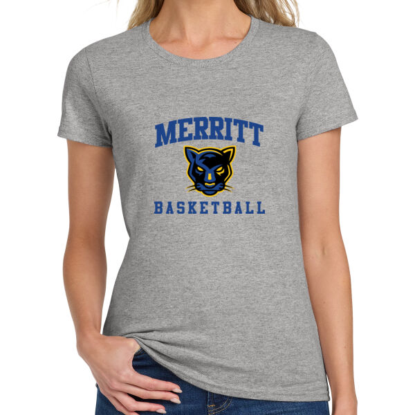 Merritt College Ladies Grey Heavy Cotton 100% Cotton T Shirt Thumbnail
