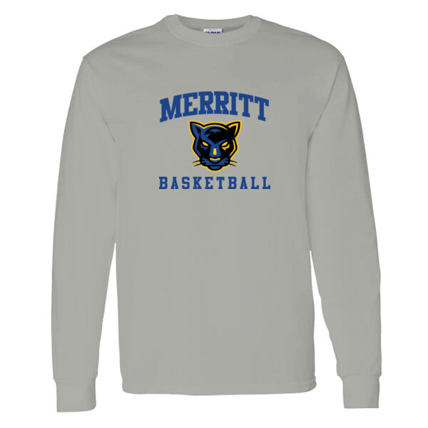 Merritt College Grey Heavy Cotton 100% Cotton Long Sleeve T Shirt Thumbnail