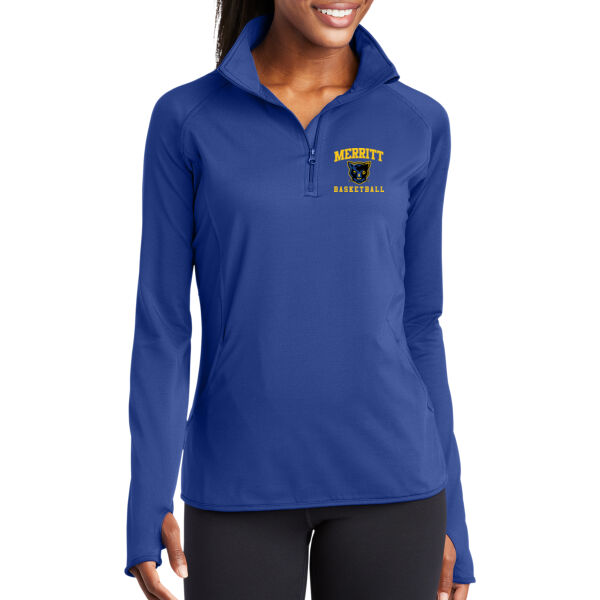 Merritt College Women's Royal Sport Wick Stretch 1/4 Zip Pullover Thumbnail