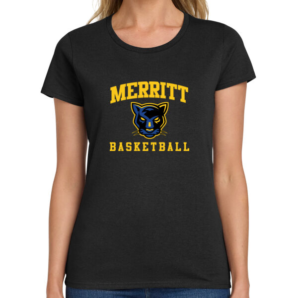 Merritt College Ladies Black Heavy Cotton 100% Cotton T Shirt Thumbnail