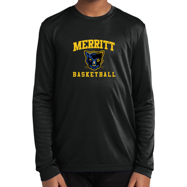 Merritt College Black Youth Long Sleeve PosiCharge Competitor Tee Thumbnail