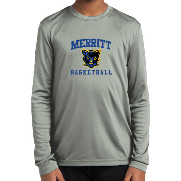 Merritt College Grey Youth Long Sleeve PosiCharge Competitor Tee Thumbnail
