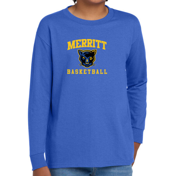 Merritt College Royal Youth Heavy Cotton 100% Cotton Long Sleeve T Shirt Thumbnail