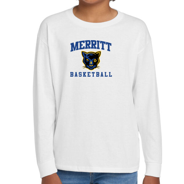 Merritt College White Youth Heavy Cotton 100% Cotton Long Sleeve T Shirt Thumbnail