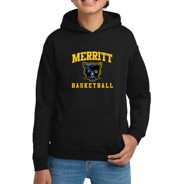 Merritt College Black Youth Heavy Blend Hooded Sweatshirt Thumbnail