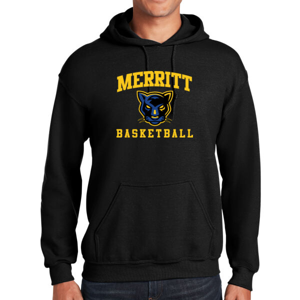 Merritt College Black Heavy Blend Hooded Sweatshirt Thumbnail