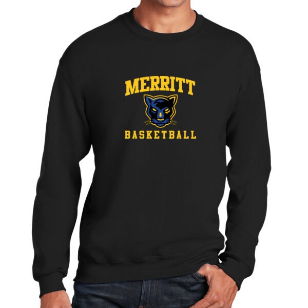 Merritt College Black Heavy Blend Crewneck Sweatshirt Thumbnail