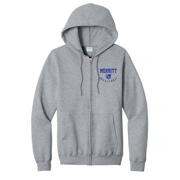 Merritt College Core Fleece Full Zip Hooded Sweatshirt Thumbnail